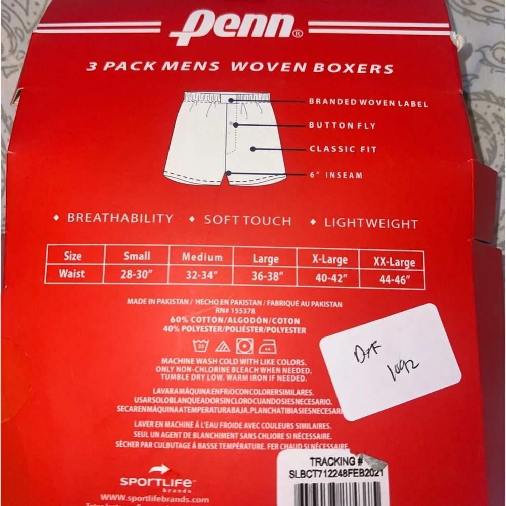 Penn 3 Pack Mens‎ Soft Light Weight Breathable Woven Boxer Shorts | NEW/NWT!!☑️